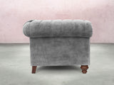 Elsa Snug 2 Seat Chesterfield Sofa In Dove Vintage Velvet