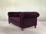 Elsa Snug 2 Seat Chesterfield Sofa In Grape Lush Velvet