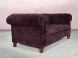Elsa Snug 2 Seat Chesterfield Sofa In Imperial Vintage Velvet