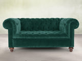 Elsa Snug 2 Seat Chesterfield Sofa In Kingfisher Lush Velvet