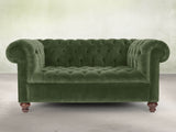 Elsa Snug 2 Seat Chesterfield Sofa In Pine Lush Velvet