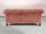 Elsa Snug 2 Seat Chesterfield Sofa In Pink Blush Vintage Velvet