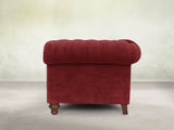 Elsa Snug 2 Seat Chesterfield Sofa In Red Lush Velvet