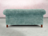 Elsa Snug 2 Seat Chesterfield Sofa In Summer Mist Vintage Velvet