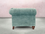 Elsa Snug 2 Seat Chesterfield Sofa In Summer Mist Vintage Velvet