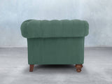 Flora 2 Seat Chesterfield Sofa In Aqua Lush Velvet