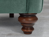 Flora 2 Seat Chesterfield Sofa In Aqua Lush Velvet