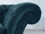 Flora 2 Seat Chesterfield Sofa In Blue Lush Velvet