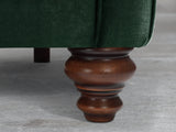 Flora 2 Seat Chesterfield Sofa In Dark Green Lush Velvet