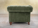 Flora 2 Seat Chesterfield Sofa In Jade Vintage Velvet