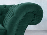 Flora 2 Seat Chesterfield Sofa In Kingfisher Lush Velvet