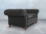 Flora 2 Seat Chesterfield Sofa In Nickel Lush Velvet
