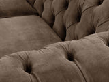 Flora 2 Seat Chesterfield Sofa In Otter Vintage Velvet