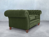 Flora 2 Seat Chesterfield Sofa In Pine Lush Velvet