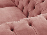 Flora 2 Seat Chesterfield Sofa In Pink Blush Vintage Velvet