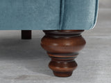 Flora 2 Seat Chesterfield Sofa In Sky Lush Velvet