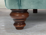 Flora 2 Seat Chesterfield Sofa In Summer Mist Vintage Velvet