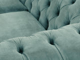 Flora 2 Seat Chesterfield Sofa In Summer Mist Vintage Velvet
