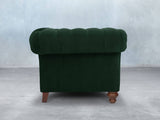 Flora 3 Seat Chesterfield Sofa In Dark Green Lush Velvet