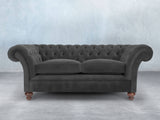 Flora 3 Seat Chesterfield Sofa In Nickel Lush Velvet