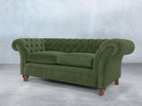 Flora 3 Seat Chesterfield Sofa In Pine Lush Velvet
