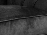 Flora 4 Seat Chesterfield Sofa In Black Cat Vintage Velvet
