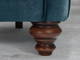 Flora 4 Seat Chesterfield Sofa In Blue Lush Velvet