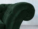 Flora 4 Seat Chesterfield Sofa In Dark Green Lush Velvet
