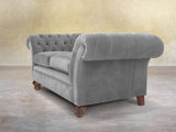 Flora 4 Seat Chesterfield Sofa In Dove Vintage Velvet