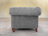 Flora 4 Seat Chesterfield Sofa In Dove Vintage Velvet