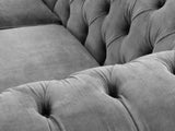 Flora 4 Seat Chesterfield Sofa In Dove Vintage Velvet