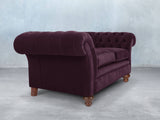 Flora 4 Seat Chesterfield Sofa In Grape Lush Velvet