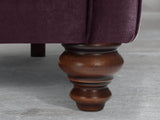 Flora 4 Seat Chesterfield Sofa In Grape Lush Velvet