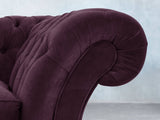 Flora 4 Seat Chesterfield Sofa In Grape Lush Velvet