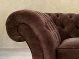 Flora 4 Seat Chesterfield Sofa In Hickory Vintage Velvet