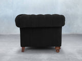 Flora 4 Seat Chesterfield Sofa In Jet Black Lush Velvet