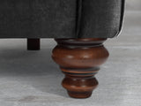 Flora 4 Seat Chesterfield Sofa In Jet Black Lush Velvet