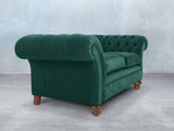 Flora 4 Seat Chesterfield Sofa In Kingfisher Lush Velvet