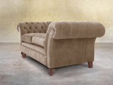 Flora 4 Seat Chesterfield Sofa In Mocha Vintage Velvet