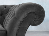 Flora 4 Seat Chesterfield Sofa In Nickel Lush Velvet