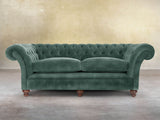 Flora 4 Seat Chesterfield Sofa In Ocean Storm Vintage Velvet