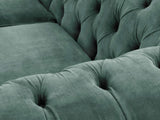Flora 4 Seat Chesterfield Sofa In Ocean Storm Vintage Velvet