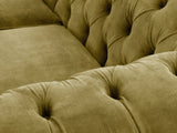 Flora 4 Seat Chesterfield Sofa In Olive Vintage Velvet