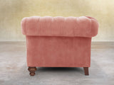 Flora 4 Seat Chesterfield Sofa In Pink Blush Vintage Velvet