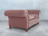 Flora 4 Seat Chesterfield Sofa In Pink Lush Velvet