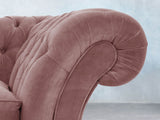 Flora 4 Seat Chesterfield Sofa In Pink Lush Velvet