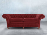 Flora 4 Seat Chesterfield Sofa In Red Lush Velvet