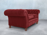 Flora 4 Seat Chesterfield Sofa In Red Lush Velvet