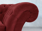 Flora 4 Seat Chesterfield Sofa In Red Lush Velvet