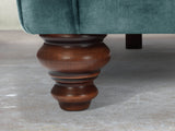 Flora 4 Seat Chesterfield Sofa In Teal Vintage Velvet